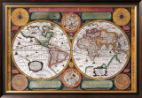 Buy Antique Map, Terre Universelle, 1594 at AllPosters.com