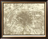 Sepia Map of Paris