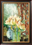 Pink Amaryllis, Red Curtain