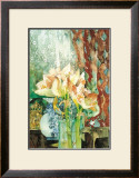 Pink Amaryllis, Red Curtain