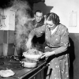 Signora Socci Cooking Spaghetti Dinner for American Sergeant Alexander before He Leaves
