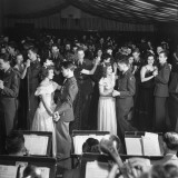 ROTC Cadet Lieutenant Dancing with Date, Crowned Queen, at the School's Ball