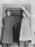 General Bernard L. Montgomery and General Brian Robertson Standing and Smiling at Conference