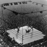 Boxing Ring as Heavyweight Champion Joe Louis Lies on Canvas, after Floored by Jersey Joe Walcott