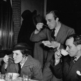 Helen Hayes Riding on Train with Husband Charles Macarthur on Tour with Her Play "Victoria Regina"