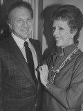Comedian Carol Burnett with Writer Peter Feibleman at Book Party at Home of Director Mike Nichols