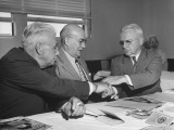MacGowan and Winter of Baker's Union Shaking Hands with Tobin of Teamster's Union at AFL Meeting