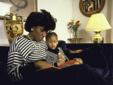 Patricia Grayson, Wife of NYC Deputy Mayor Stanley Grayson, at Home Reading with their Daughter