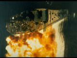 Battleship USS Iowa During Test Firing of Her 50 Caliber Guns Off Starboard Side, Caribbean Sea
