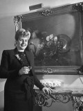 Eva Peron, Wife of Argentinian President Candidate, Holding Glass of Champagne in Her Apt