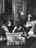Bruce Barton with His Wife Reading the Newspaper During His Campaign