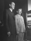 US Envoy Harry Hopkins Standing with Soviet Leader Joseph Stalin During their Meeting Premium Photographic Print