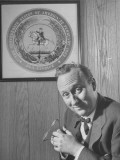 Mayor Charles P. Farnsley Sitting in His Office in Front of the Seal of the Confederacy