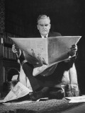 Bruce Barton Reading the Newspaper During His Senatorial Campaign