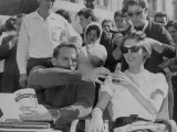 Charlton Heston on Set with Elsa Martinelli, During Filming of 
