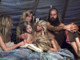 Tent-Dwelling Hippie Family of the Mystic Arts Commune Bray Family Reading Bedtime Stories