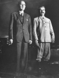 Harry Hopkins with Soviet Dictator Joseph Stalin During His Visit to Russia, WWII Premium Photographic Print