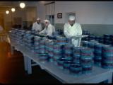Tins of Caviar for Export, Processed at Astrakhan Fish Complex Plant; Astrakhan, Russia
