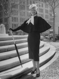 Mme. Jacques Fath Wearing Black Dress Designed by Her Husband for their American Tour