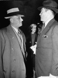 Boxing Promoter Mike Jacobs, Speaking with a Business Man at the Boxing Match