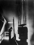 Worker at Open Hearth Furnace Making Steel at Ford Motor Plant Premium Photographic Print