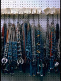 Turquoise Necklaces Made by Native Americans Lining Walls of Store