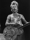 Guitarist for Stray Cats Rock Group Brian Setzer with His Guitar at the Silverdome