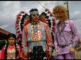Jill St. John Wearing Turquoise Jewelry Surrounded by Colorfully Costumed Navajo Children