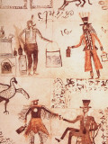 Sketch from Journal of Jesuit Missionary Showing Indian Getting Liquor from White Trader