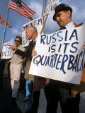 Demonstrators Holding Signs at Rally Supporting President Nixon's Policy in Vietnam