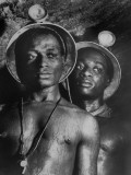Gold Miners Perspiring Heavily in 95 Degree Heat, in Robinson Deep Diamond Mine Tunnel Premium Photographic Print