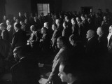 Conference Delegates Observing a Moment of Silence in Memory of FDR
