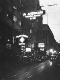 Busy Santiago Street at Night
