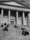 Buy People Sitting on Steps of Great Church at AllPosters.com