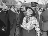 Actor Hobart Bosworth Talking with Actress May Robson
