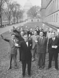 Buy Men Holding Up their Margerine after the Bulter Lobby Won at AllPosters.com