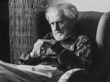 Poet Ezra Pound, 95, Relaxing in Wing Chair in Apt