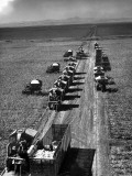 Men Working on Massive Cotton Combine Premium Photographic Print