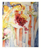 Cherries on White Plate