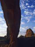 Silhouette of Tall Rock Column, Arches National Park, Utah, Usa