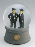 Close-Up of Figurines of Laurel and Hardy in a Snow Globe