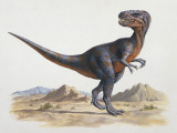Alectrosaurus Dinosaur Walking on a Landscape (Alectrosaurus Olseni)