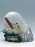 Close-Up of a Snow Globe Depicting Sinking of Titanic