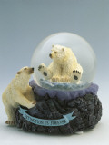 Close-Up of a Figurine of a Polar Bear in a Snow Globe