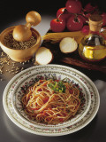 Close-Up of Spaghetti with Tomato Sauce