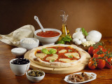High Angle View of Pizza Margherita