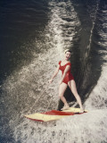 Woman Riding on Water Sled
