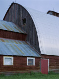 Detail of Metal Roof and Side of Large Red Barn