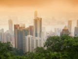 China, Hong Kong, View of Downtown High Rises from Victoria Peak