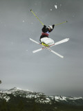 Skier Doing Freestyle Jump in Air Photographic Print